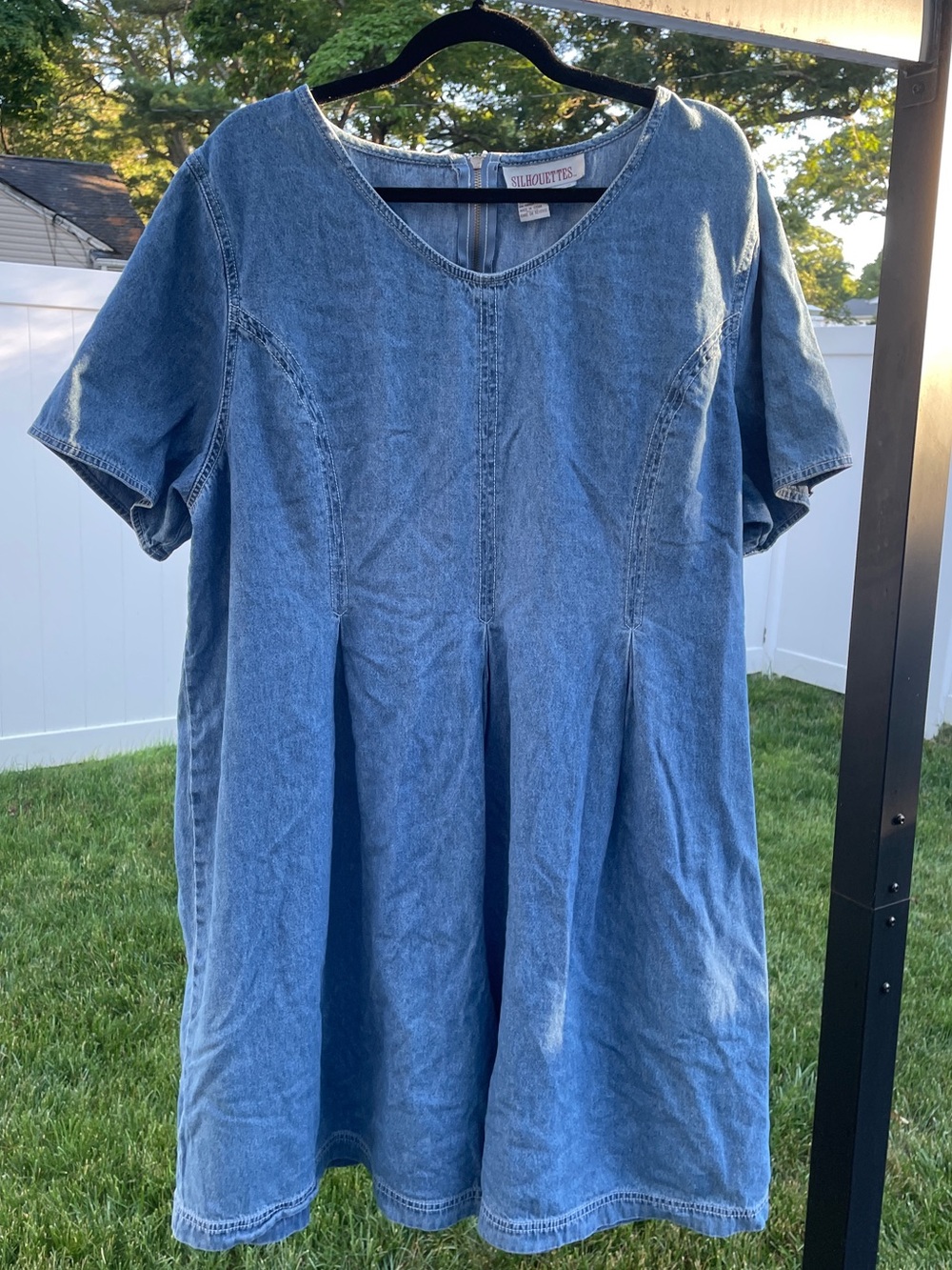 Plus Size Denim Short Sleeve Romper 24W Silhouettes Brand